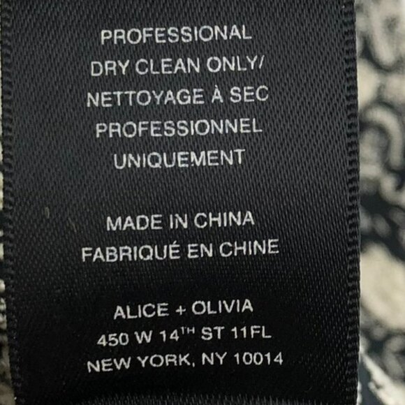 alice + olivia Thalia Sleeveless Dress Black and White Paisley - Picture 9 of 10